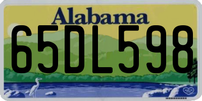 AL license plate 65DL598