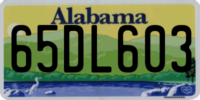 AL license plate 65DL603