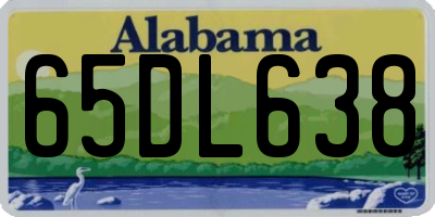AL license plate 65DL638