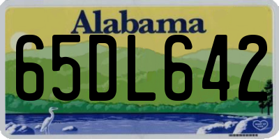 AL license plate 65DL642