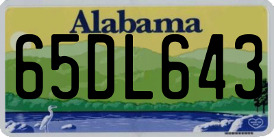 AL license plate 65DL643