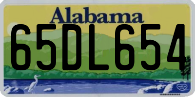 AL license plate 65DL654