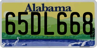 AL license plate 65DL668