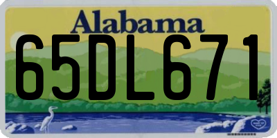 AL license plate 65DL671