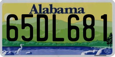 AL license plate 65DL681