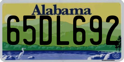 AL license plate 65DL692