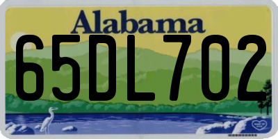 AL license plate 65DL702