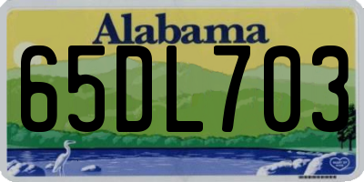 AL license plate 65DL703