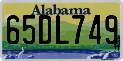 AL license plate 65DL749