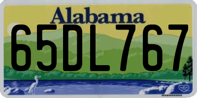 AL license plate 65DL767
