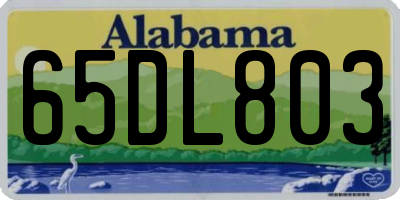 AL license plate 65DL803