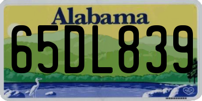 AL license plate 65DL839