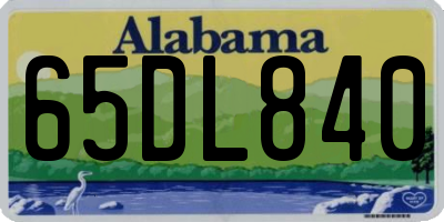 AL license plate 65DL840