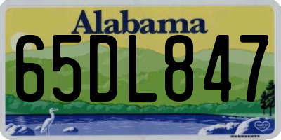 AL license plate 65DL847