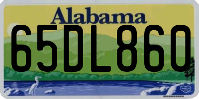 AL license plate 65DL860