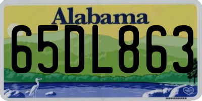 AL license plate 65DL863