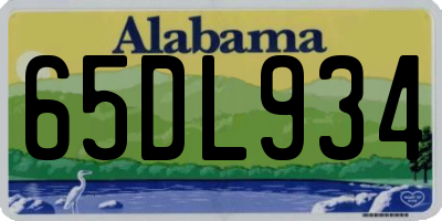 AL license plate 65DL934