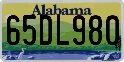 AL license plate 65DL980