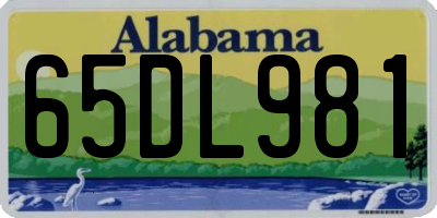 AL license plate 65DL981