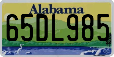 AL license plate 65DL985