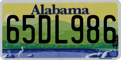 AL license plate 65DL986