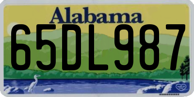 AL license plate 65DL987