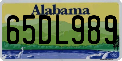 AL license plate 65DL989