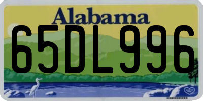 AL license plate 65DL996