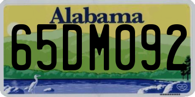 AL license plate 65DM092