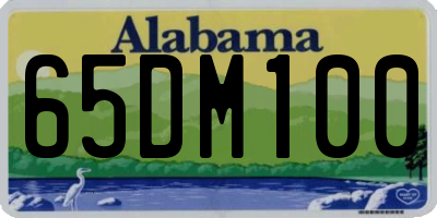 AL license plate 65DM100