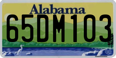 AL license plate 65DM103