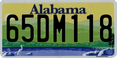 AL license plate 65DM118