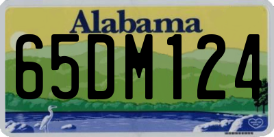 AL license plate 65DM124