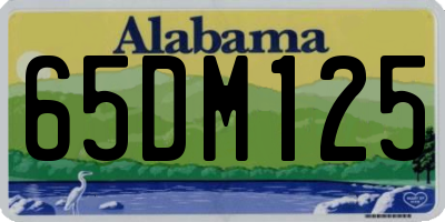AL license plate 65DM125