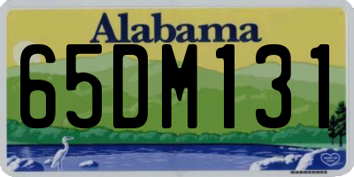 AL license plate 65DM131