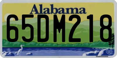 AL license plate 65DM218
