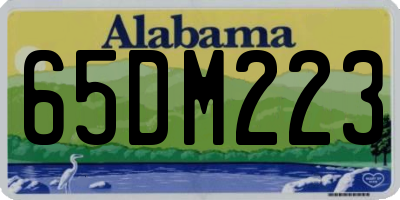AL license plate 65DM223