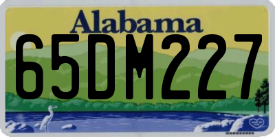 AL license plate 65DM227
