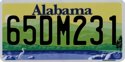 AL license plate 65DM231