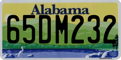 AL license plate 65DM232