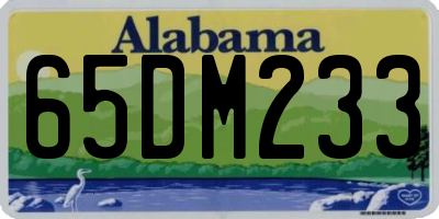 AL license plate 65DM233