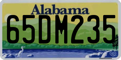 AL license plate 65DM235
