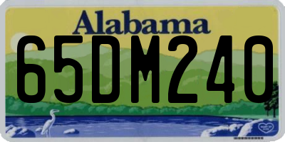 AL license plate 65DM240