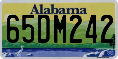AL license plate 65DM242