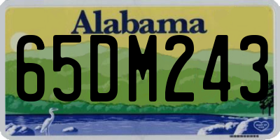 AL license plate 65DM243