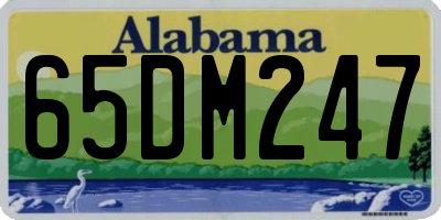 AL license plate 65DM247