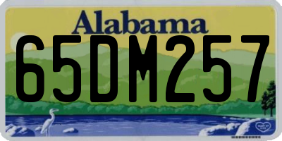AL license plate 65DM257