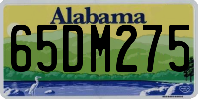 AL license plate 65DM275