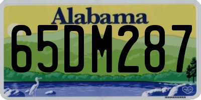 AL license plate 65DM287