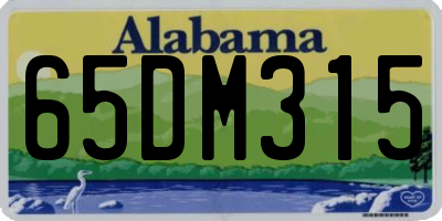 AL license plate 65DM315